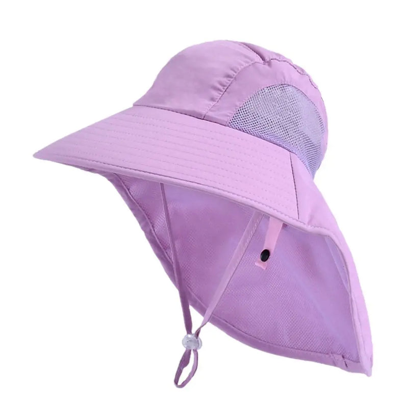 Summer Adjustable Beach Cap Children Bucket Hats Wide Brim Cap Sun Hat UV Protection