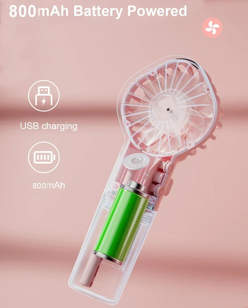 Summer New Spray Fan Water Refill Device Portable Charging Student Dormitory Mini Handheld Small Fan Gift Portable Fan
