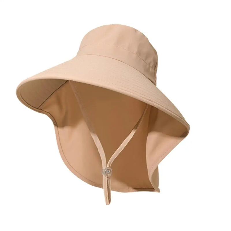 Summer Hats Outdoor UV Anti Neck Protection Sun Visors For Lady Fishing Hiking Wide Brim Shawl Sunscreen Ponytail Caps For Women