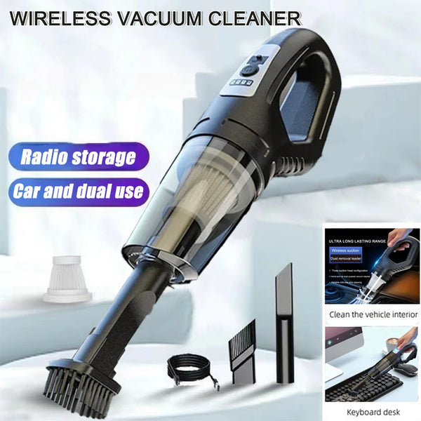 1 Set Car Mounted Vacuum Cleaner Handheld Powerful Suction Rechargeable Car and Home Dual Use Small Wireless Vacuum Cleaner