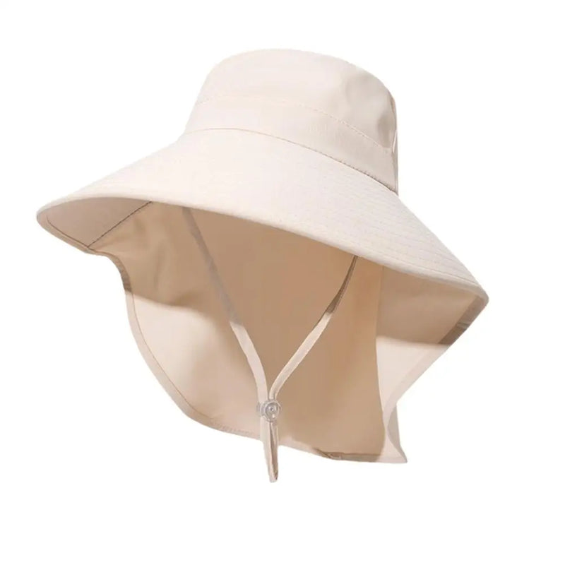 Summer Hats Outdoor UV Anti Neck Protection Sun Visors For Lady Fishing Hiking Wide Brim Shawl Sunscreen Ponytail Caps For Women