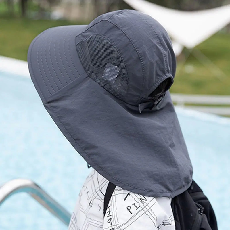 Summer Adjustable Beach Cap Children Bucket Hats Wide Brim Cap Sun Hat UV Protection
