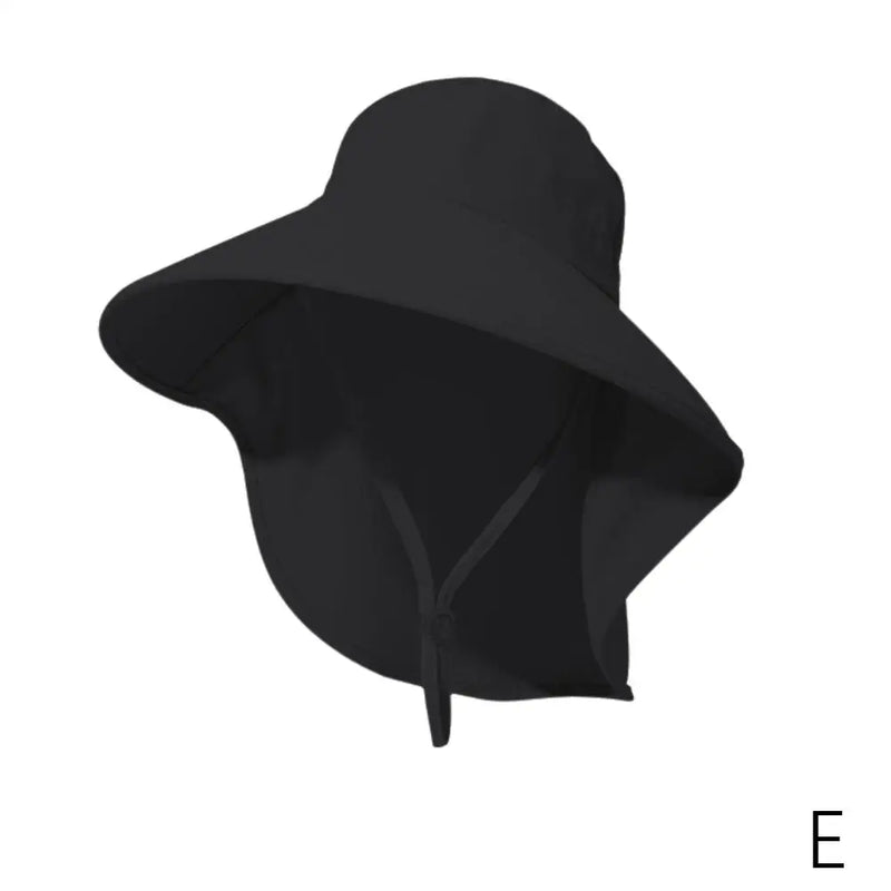 Summer Hats Outdoor UV Anti Neck Protection Sun Visors For Lady Fishing Hiking Wide Brim Shawl Sunscreen Ponytail Caps For Women
