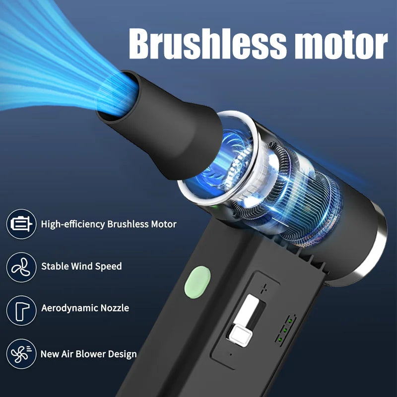 Violent fan 130000RPM powerful fan cleaner dust collector high-speed strong wind 53m/s brushless vortex jet fan