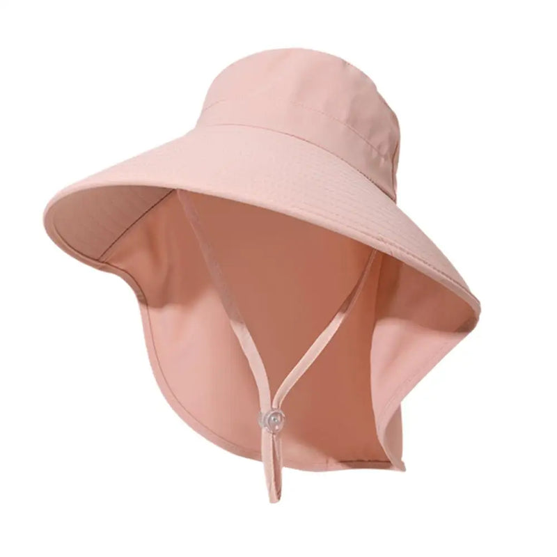Summer Hats Outdoor UV Anti Neck Protection Sun Visors For Lady Fishing Hiking Wide Brim Shawl Sunscreen Ponytail Caps For Women
